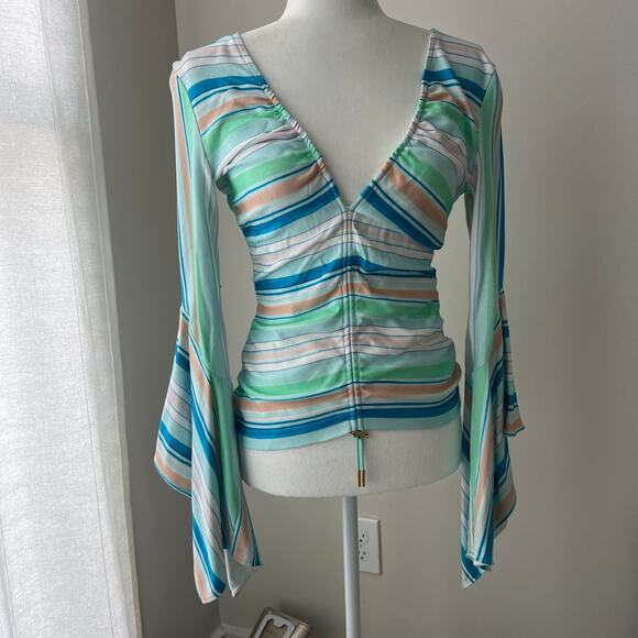 Peter Pilotto Mint Striped Tunic Top - Picture 1 of 8